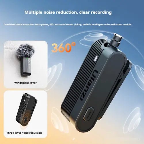 Wireless Lapel Microphone with Charging Case & Windshield - CaelixCJYD284922301AZ