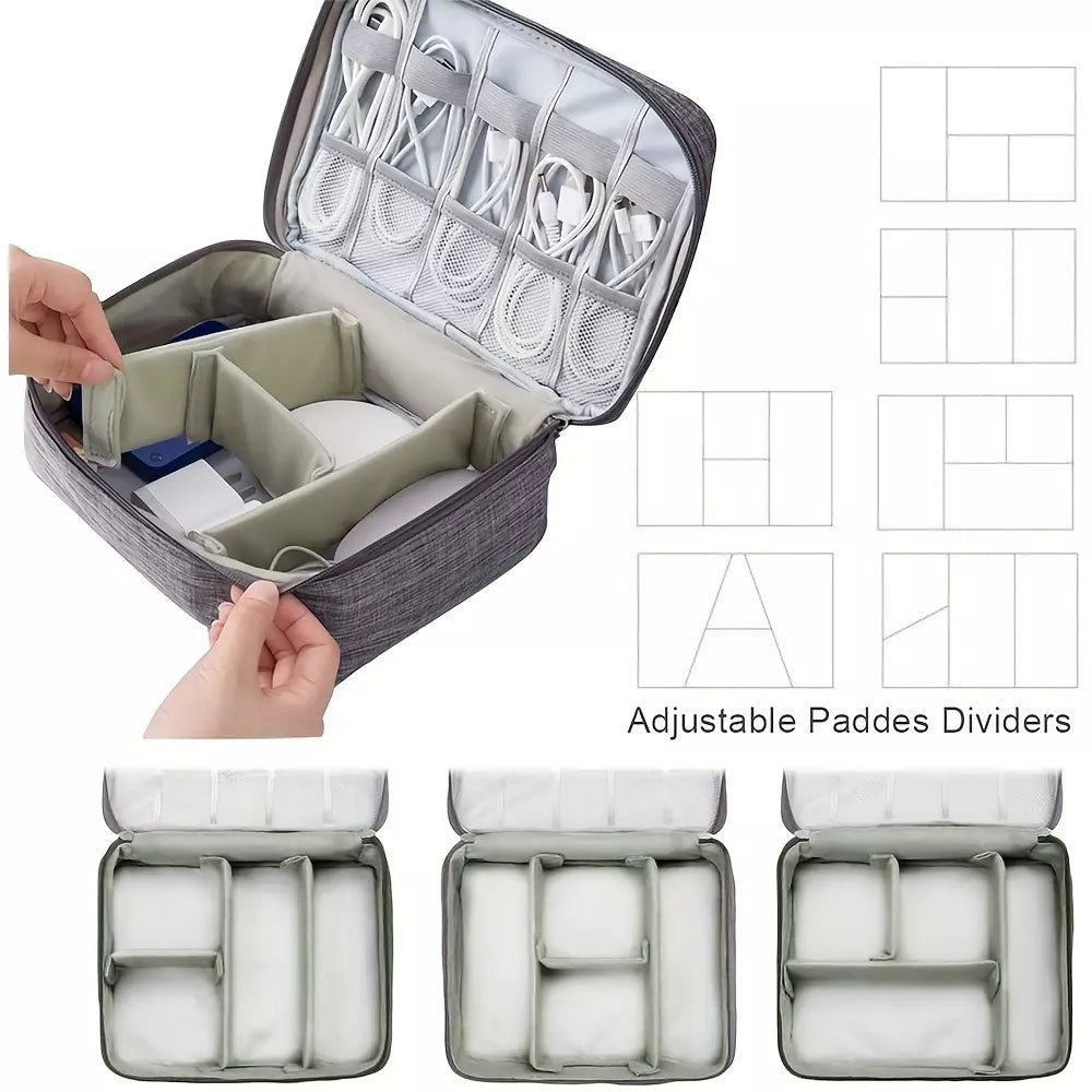 Waterproof Cable & Accessories Organizer Case - CaelixCJSM1849178-Black