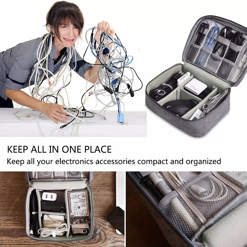 Waterproof Cable & Accessories Organizer Case - CaelixCJSM1849178-Black