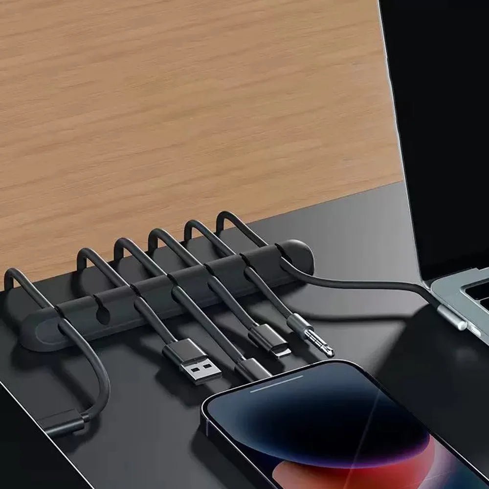 Caelix cable holder, alternate angle — silicone grip