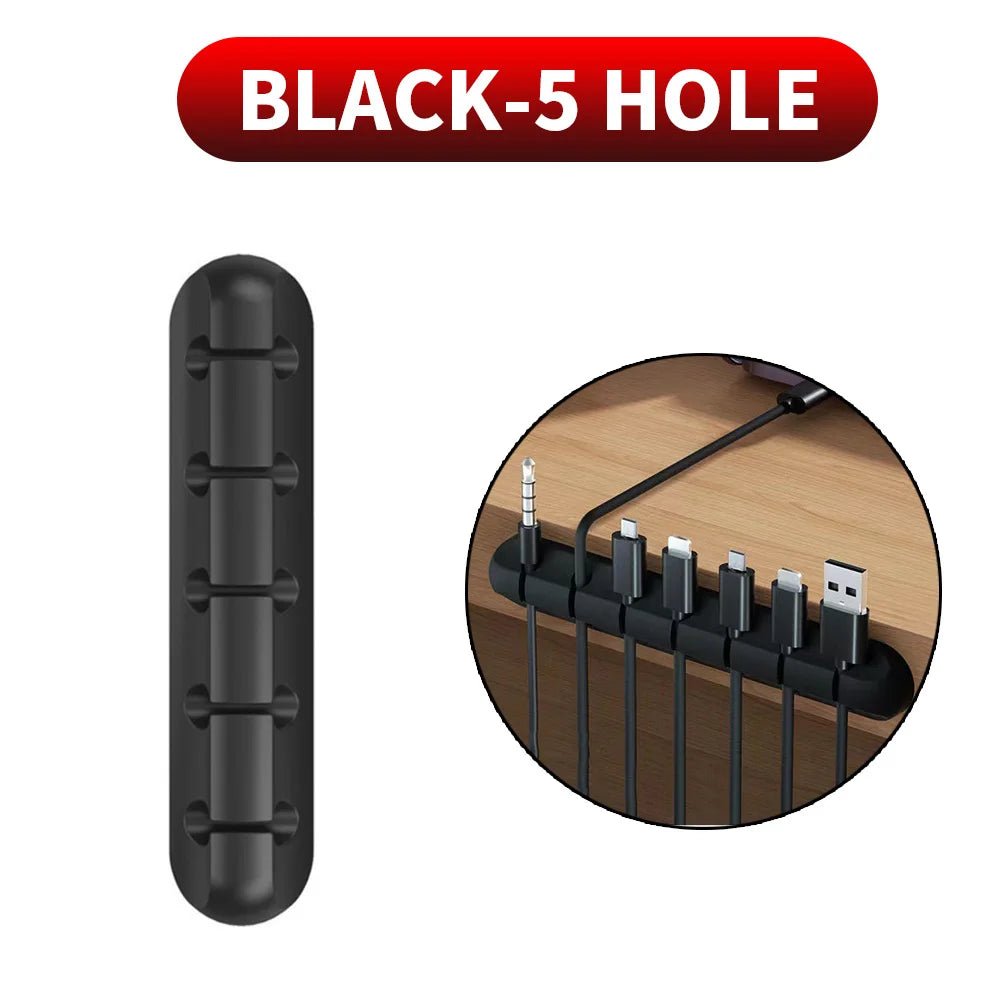 Caelix cable holder, detail view — silicone grip