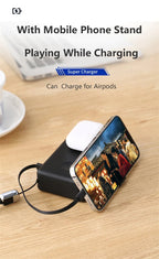 Caelix power bank, alternate angle — 125 × 72 × 33.5mm, 450g