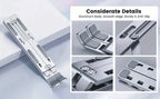 Caelix laptop stand, detail view — six locking height positions