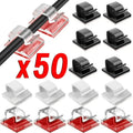 Adhesive Cable Clips, 10 to 50 Pack — self-adhesive, no tools required