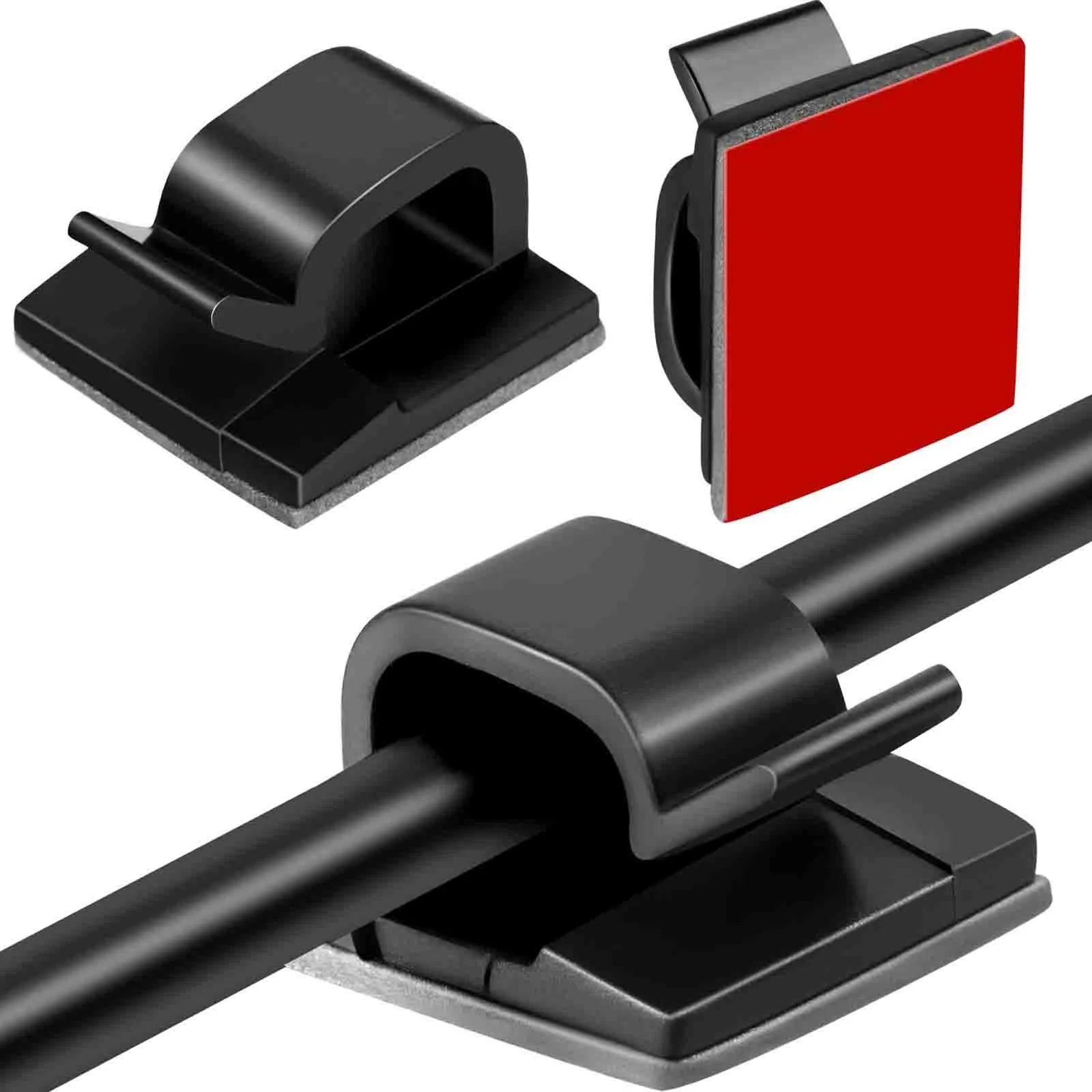 Caelix cable clips, alternate angle — transparent finish