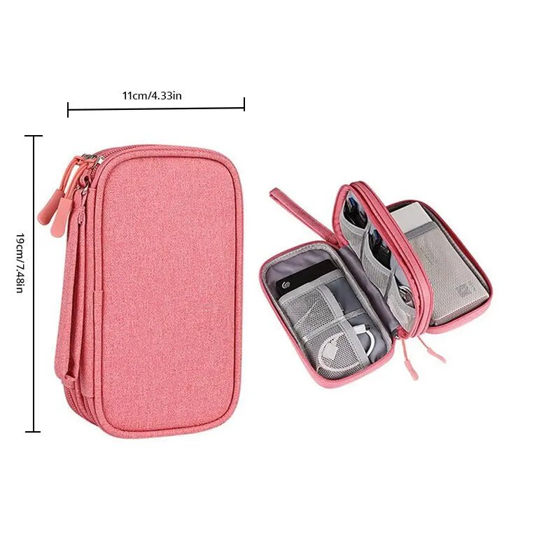 Caelix travel organiser bag, detail view — opened flat