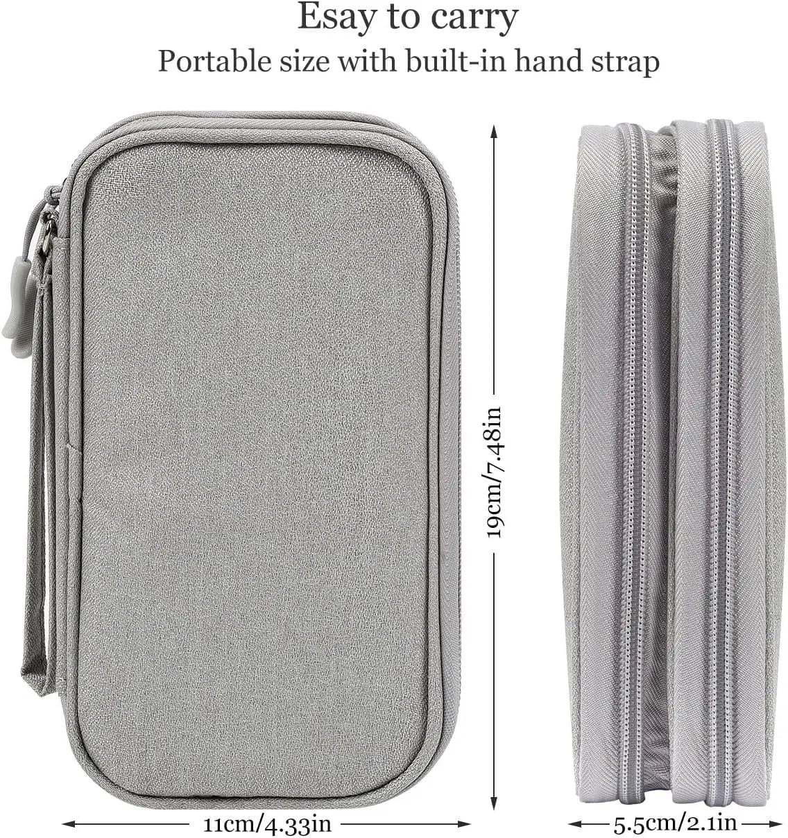 Caelix travel organiser bag, alternate angle — opened flat