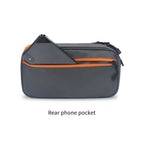 Caelix travel pouch, alternate angle — grey finish