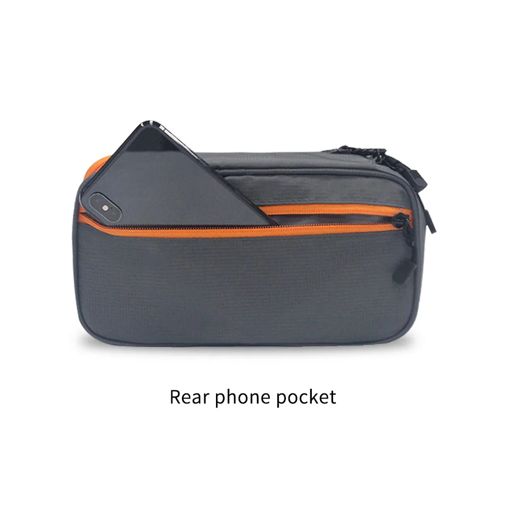 Caelix travel pouch, alternate angle — grey finish