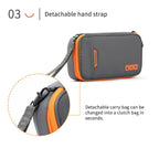 Caelix travel pouch, detail view — outer pocket for passport or ticket