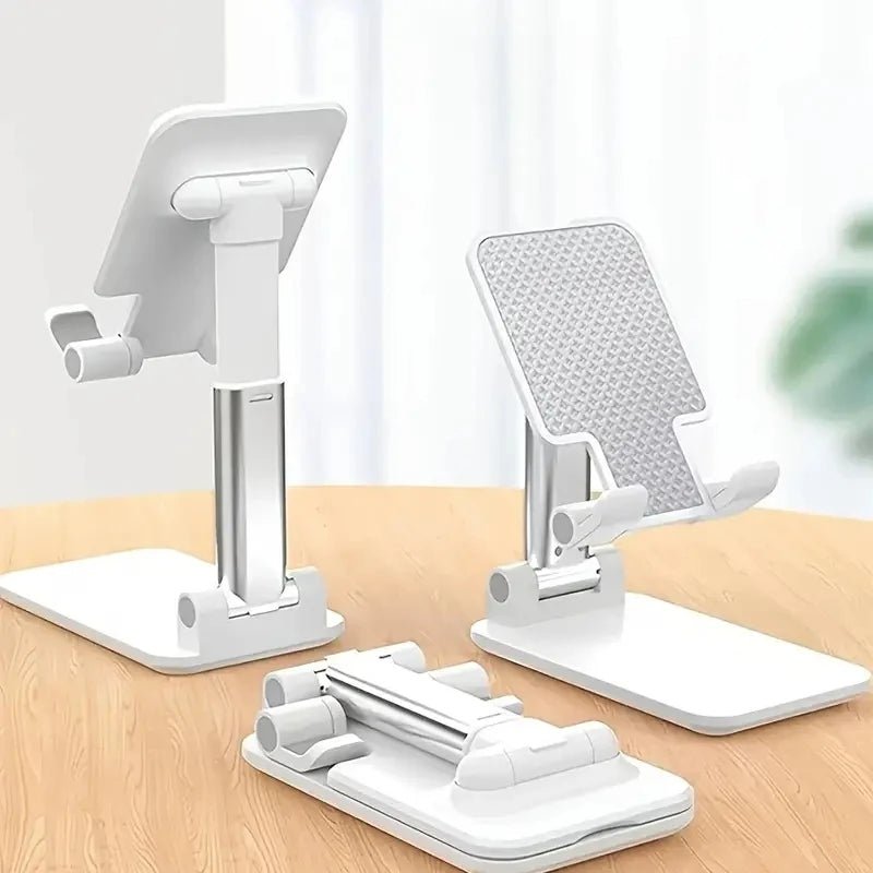 Adjustable Desk Stand for Phone and Tablet — folds flat, fits phone and tablet
