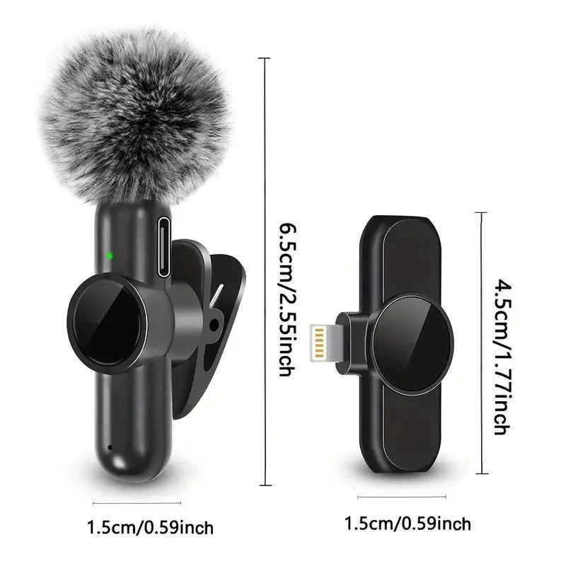 Caelix lavalier microphone, alternate angle — windshield fitted