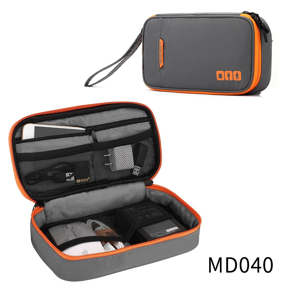 Caelix travel pouch, packed view — padded shell