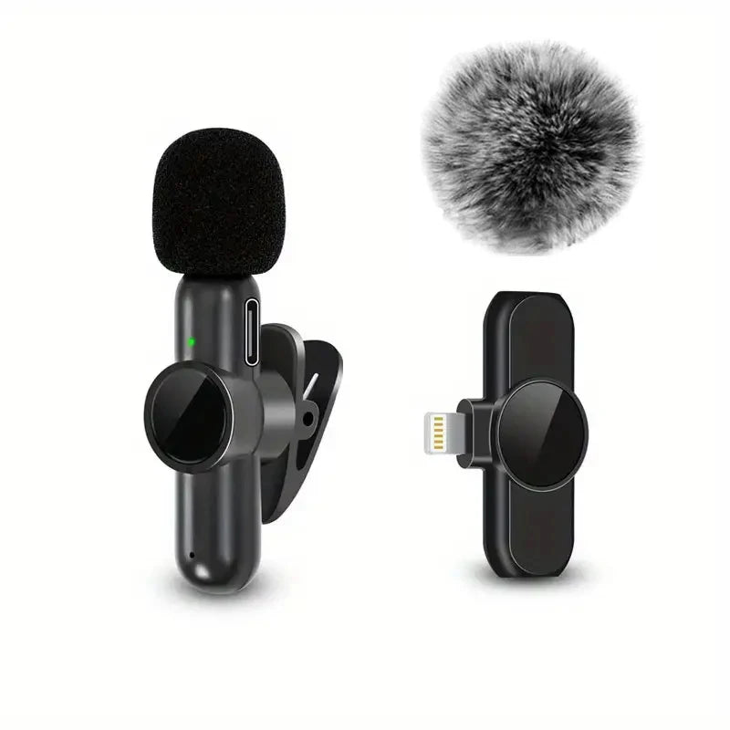 Caelix lavalier microphone, detail view — charging cable