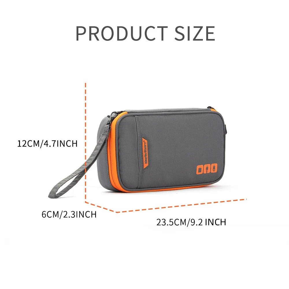 Caelix travel pouch, alternate angle — padded shell
