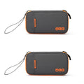 Caelix travel pouch, packed view — outer pocket for passport or ticket