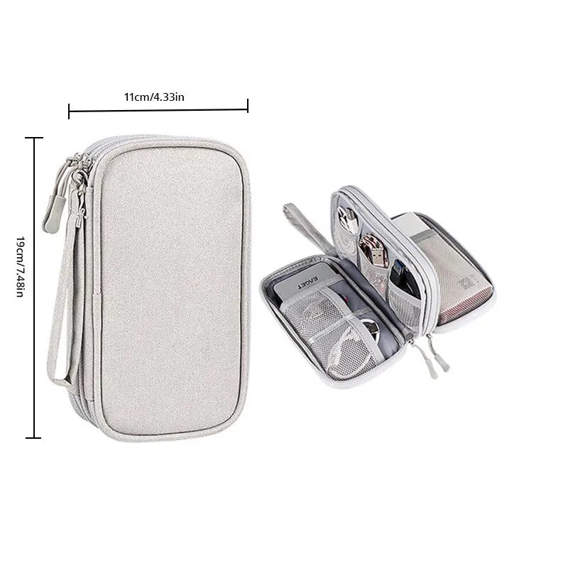 Caelix travel organiser bag, detail view — two structured layers